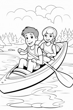 kids in a kayak