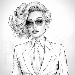 business woman turned to the side face not visible