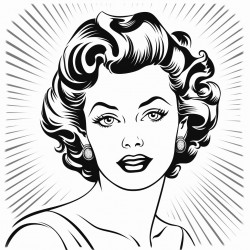 pop art lady with short 1950s look