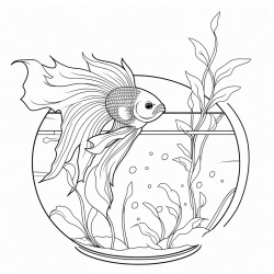 betta fish in aquarium