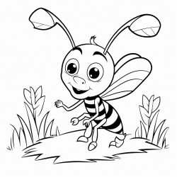 an ant in the forest holding a paintbrush