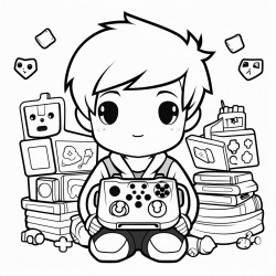 kawaii style gamer theme
