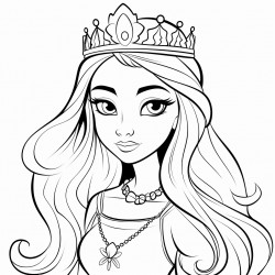 princess with long hair and looks more indian