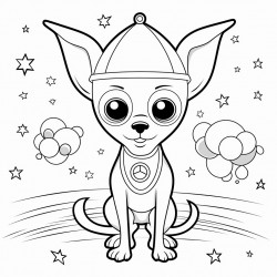 alien dog in ufo in space