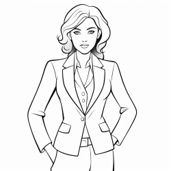 business woman turned to the side face not visible business suit