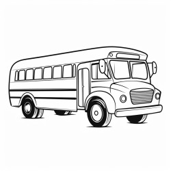 v3ct0r style simple flat vector art isolated on white bg school bus