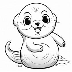 smiling baby seal balancing a ball on its nose