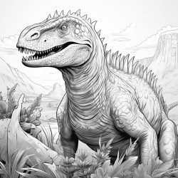 dinosaurs with surroundings
