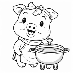 cooking pig