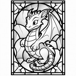 stained glass baby dragon