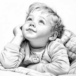 little boy happy but sad