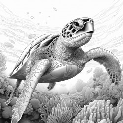 swimming sea turtle