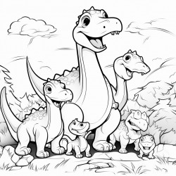 dinosaurs with his family