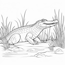 gharial in the marshy waters