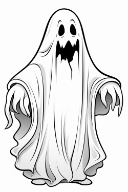 scary ghost colouring pages