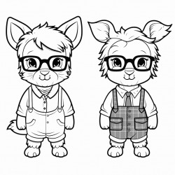 cute farm animals with eyeglasses