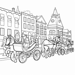 coloring pages christmas parade cartoonstyle thick lines no shadow