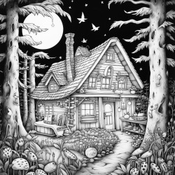 cosy cabin in the woods with outside decor