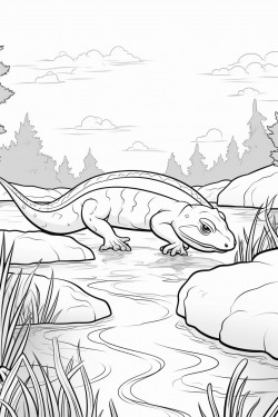 hellbender salamander in river