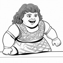 female child with down syndrome dressed as a wrestler inside a wrestling ring