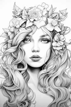 coloring page without colors and grayscale