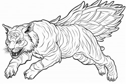 a flying tiger with wings