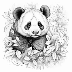panda eats leaves