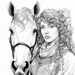 a woman and a horse together