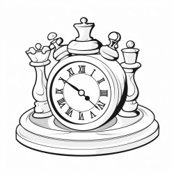 chess clock for kids coloring book