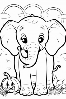 scary but cute halloween elephant