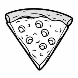a single pizza slice in bold lines