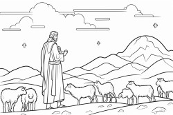 shepherds in field at night