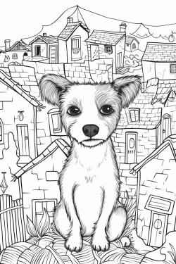 small dog in the village