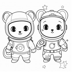 cute astronaut animals