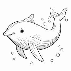 a full body coloring page of a narwhal