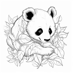 panda eats leaves