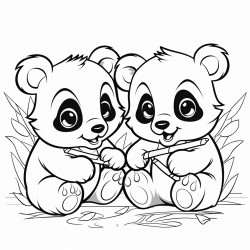 baby pandas eating bamboo