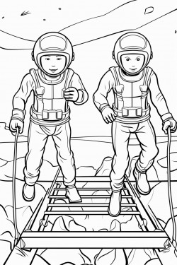 sci fi space rangers in basic training doing an obstacle course