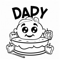 name dady with lettershaped cakes