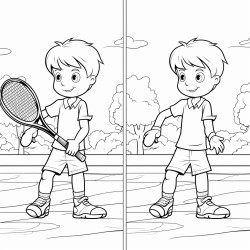 boy playing tennis and golf at the same time