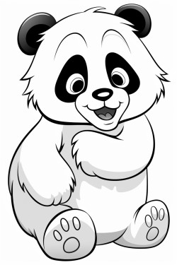 panda bear scratching his head while running