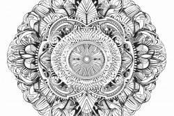 bw intricate and varied mandalas for deep focus and relaxation for adults with birds in the middle
