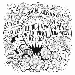 inspirational motivational quotes with bubble type letters and pretty filler images around words