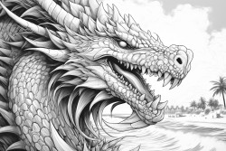 palm tree beach tornado dragons