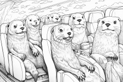 100 otters on board a plane