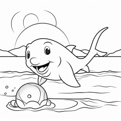 a cute icelandic harbor porpoise playing with ball