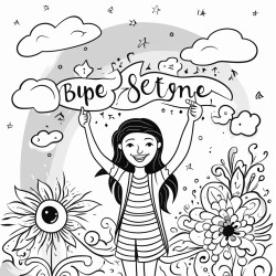 a diy colouring in that has a positive message on it