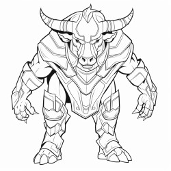 large full body bull wearing diamond armor