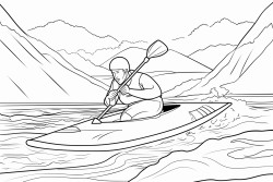 olympic canoe slalom female simple seen from a distance