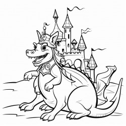 a frog riding a unicorn in a castle